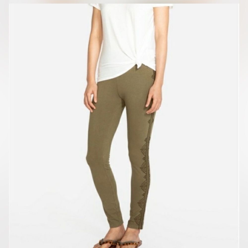 Johnny was Rita embroidered leggings olive green xs‎